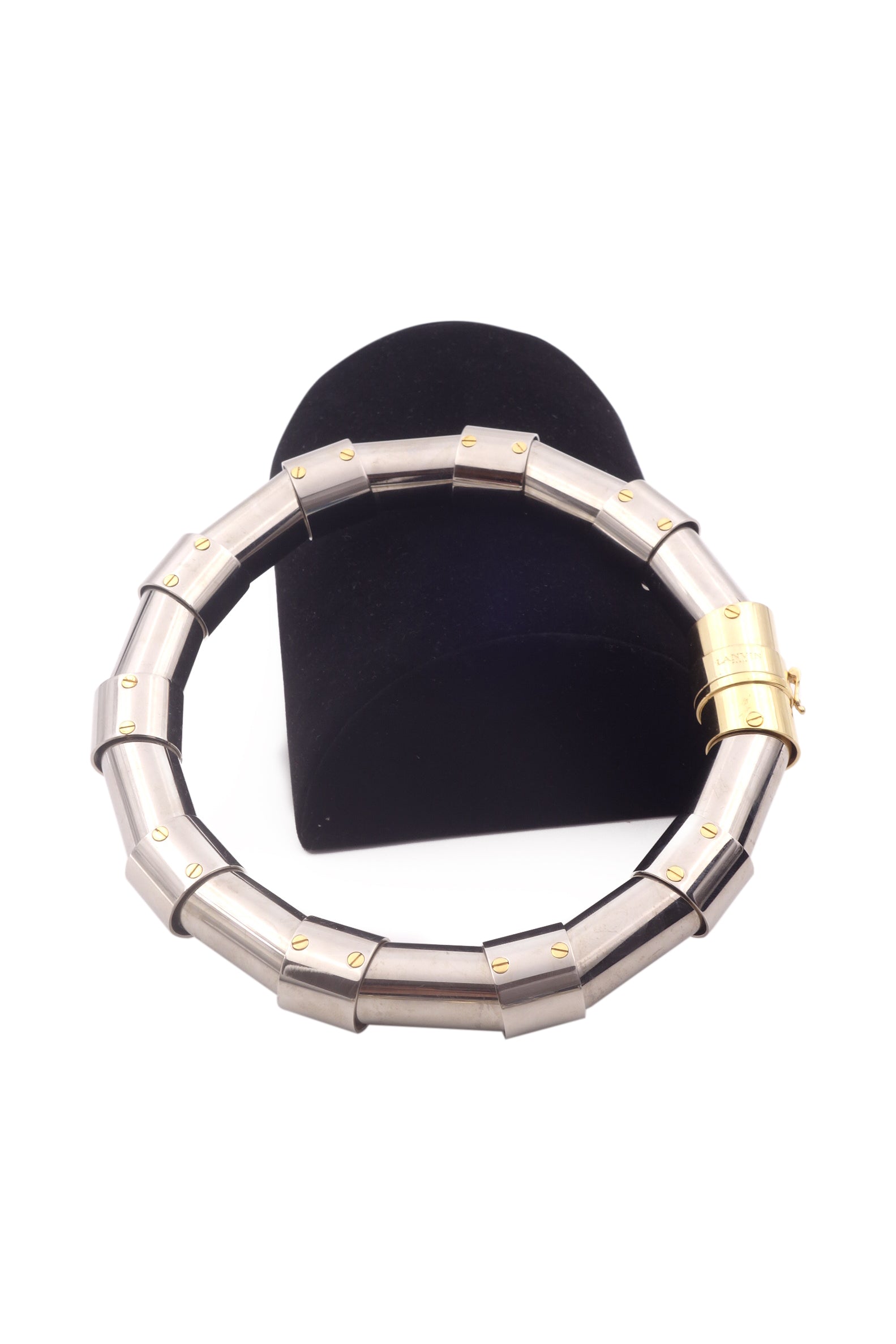 Lanvin Silver Riveted Tubes Choker Necklace FW2014 Lanvin Silver Riveted Tubes Choker Necklace FW2014