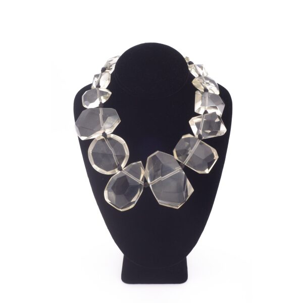 Monies Lucite Crystal Geometric Statement Necklace
