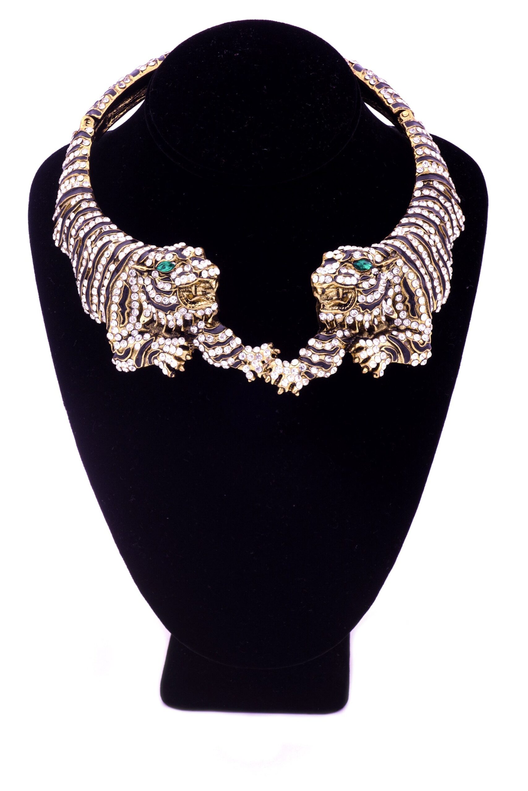 Roberto Cavalli Double Tiger Statement Choker Necklace SS2013 Roberto Cavalli Double Tiger Statement Choker Necklace SS2013