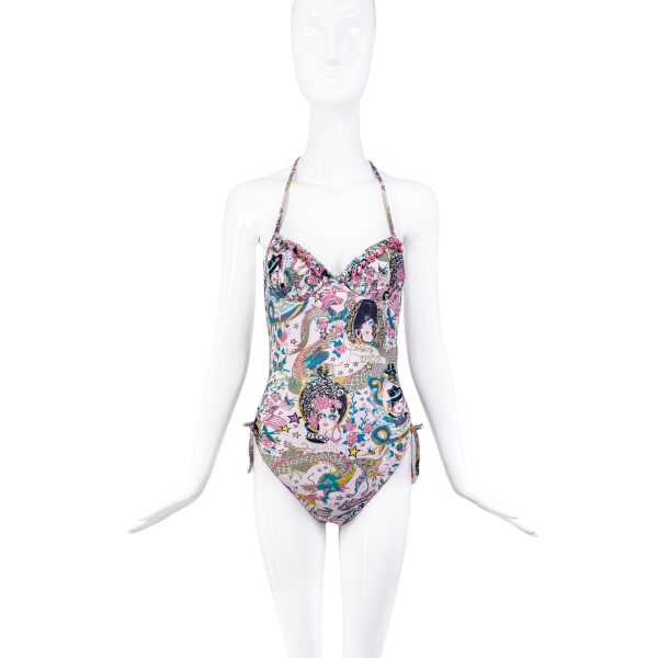 Christian Dior Multicolor Tattoo Print Body Suit