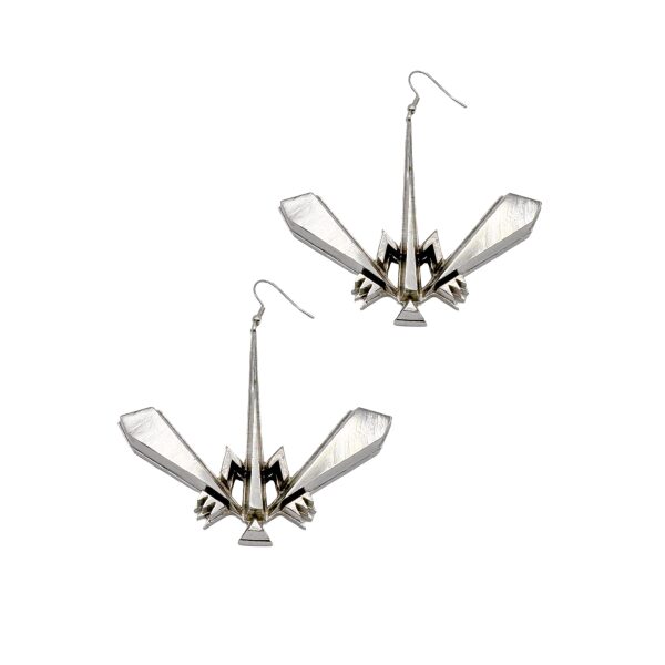 Eddie Borgo Gunmetal Large Geometric Dragonfly Earrings