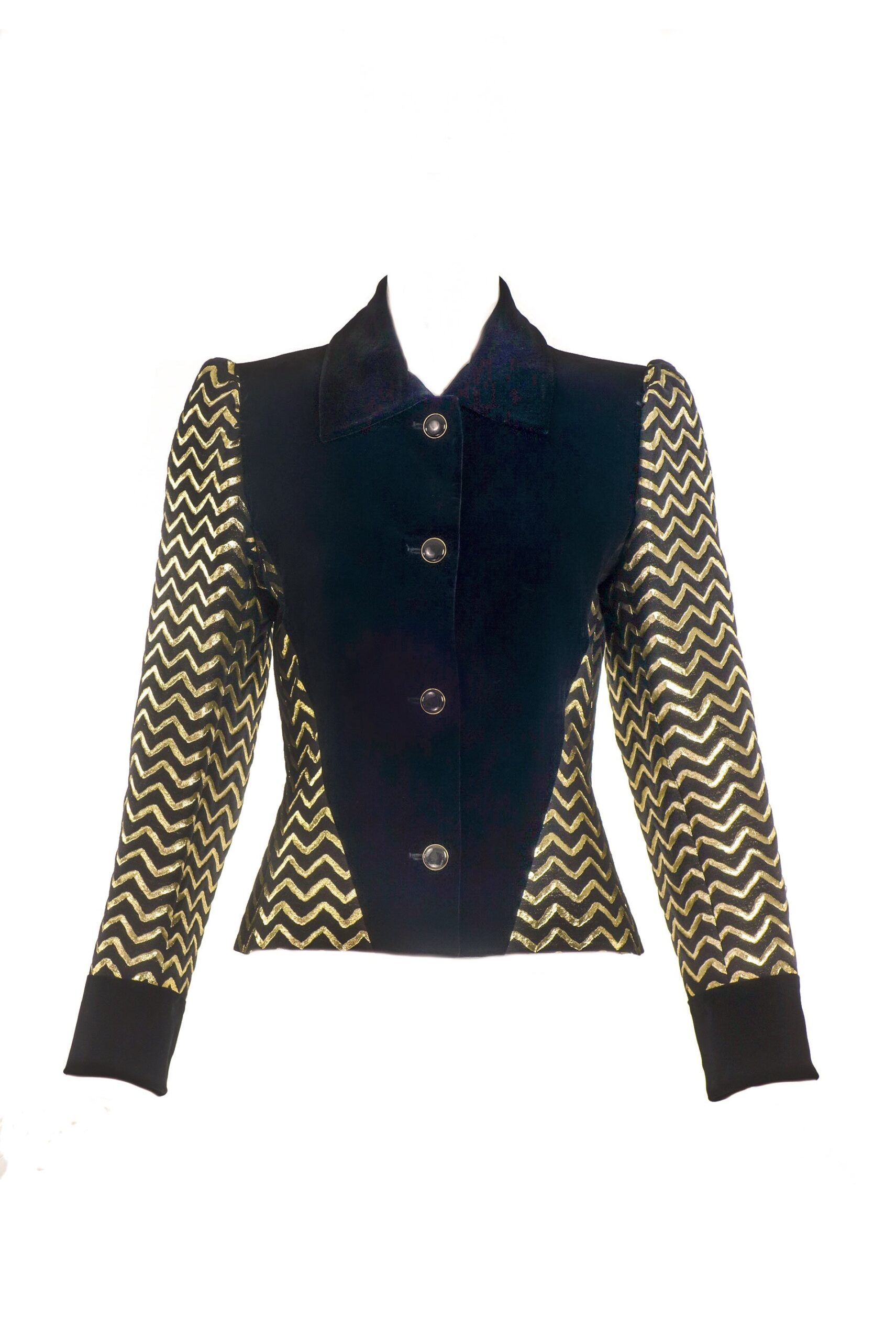 Givenchy Nouvelle Gold Zig Zag Velvet “Ziggy Stardust” Jacket Givenchy Nouvelle Gold Zig Zag Velvet “Ziggy Stardust” Jacket