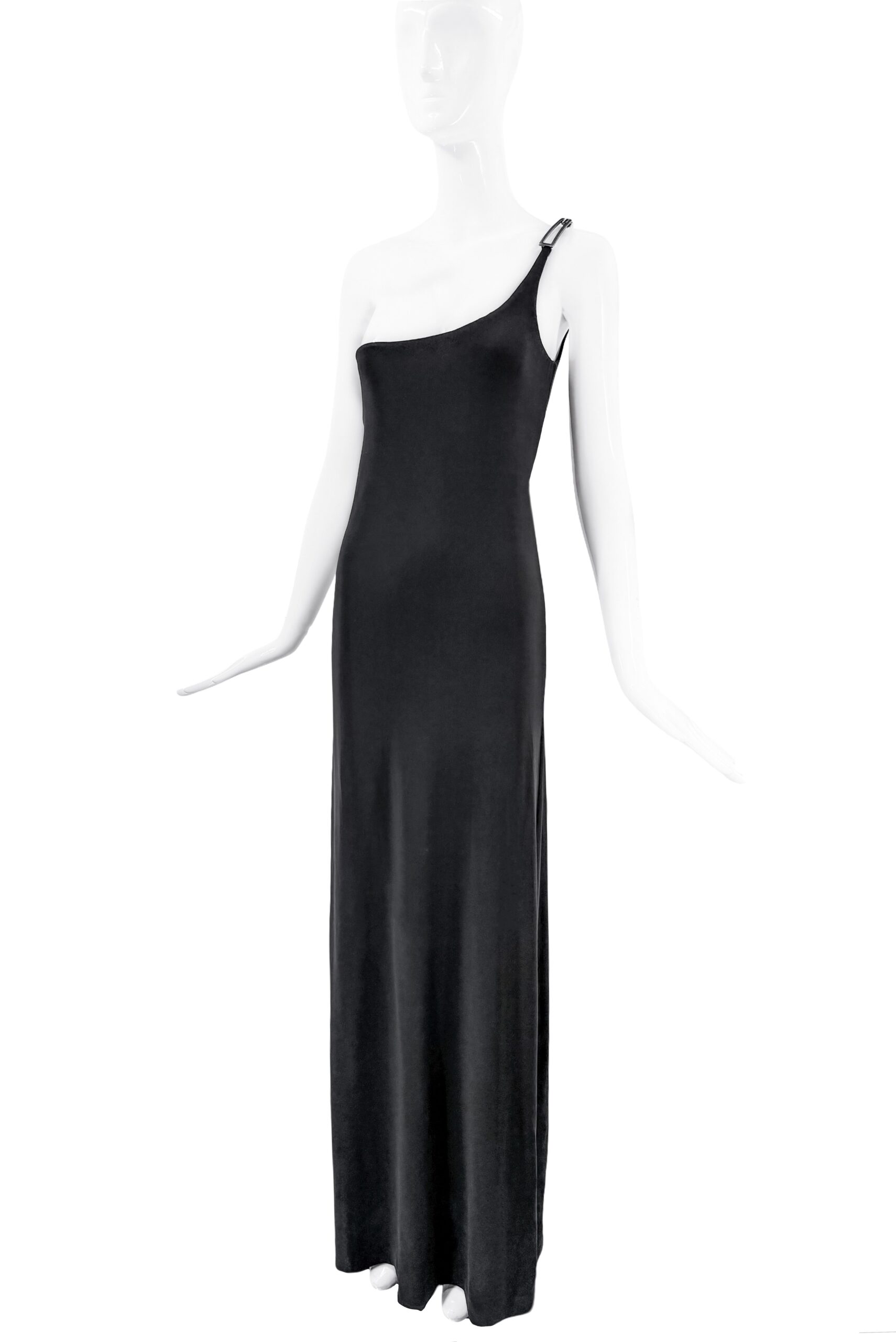 Gucci Black One Shoulder Buckle Dress Gown Gucci Black One Shoulder Buckle Dress Gown