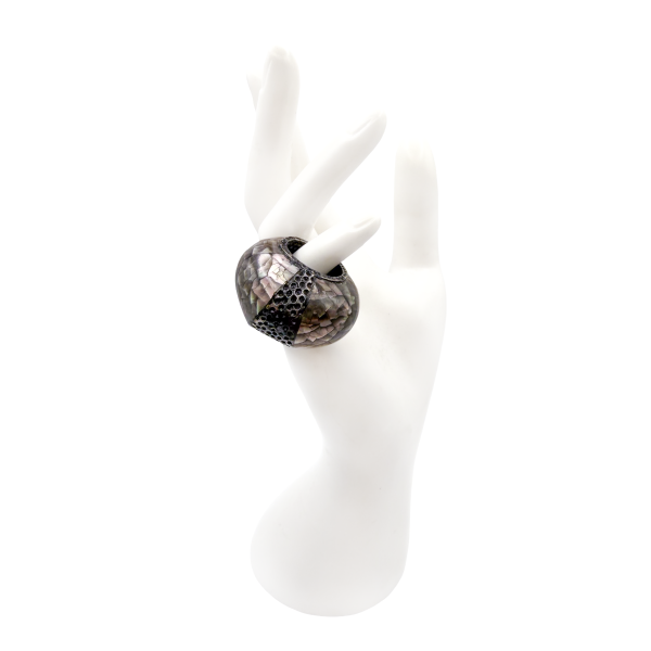Jean Paul Gaultier Iridescent Cracked Oversize Ring