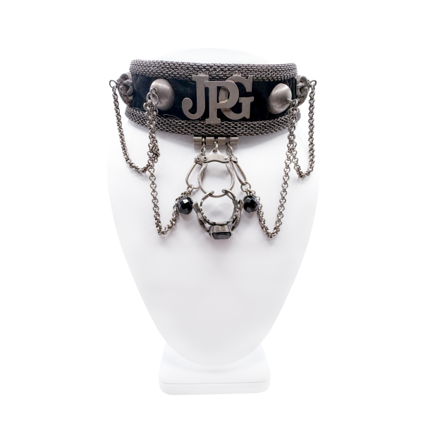 Jean Paul Gaultier Silver Draped Chains W/ Ram Embellishment and Ring Choker