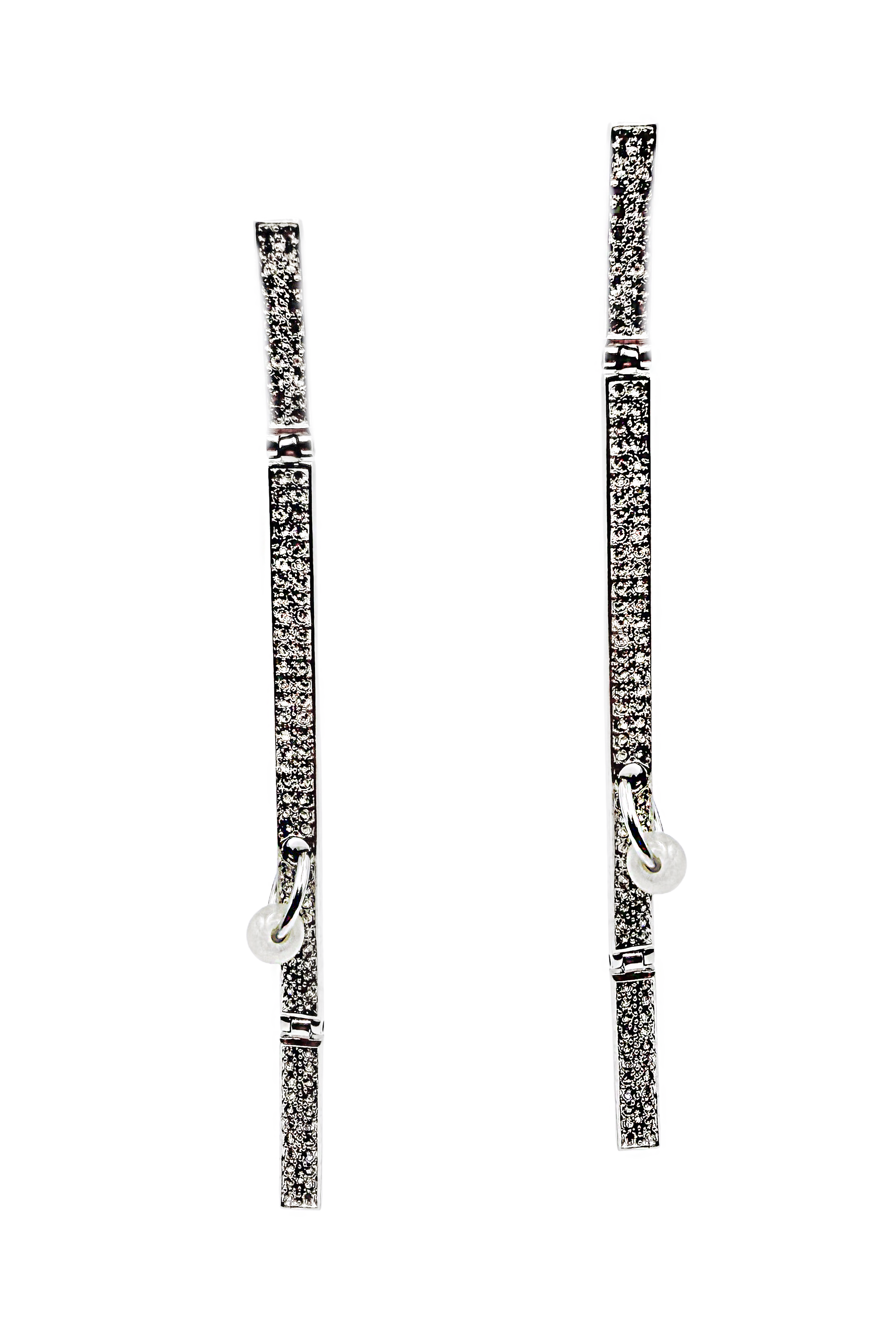 Christian Dior Blackened Silver Pavé Crystal Ring Drop Earrings Christian Dior Blackened Silver Pavé Crystal Ring Drop Earrings