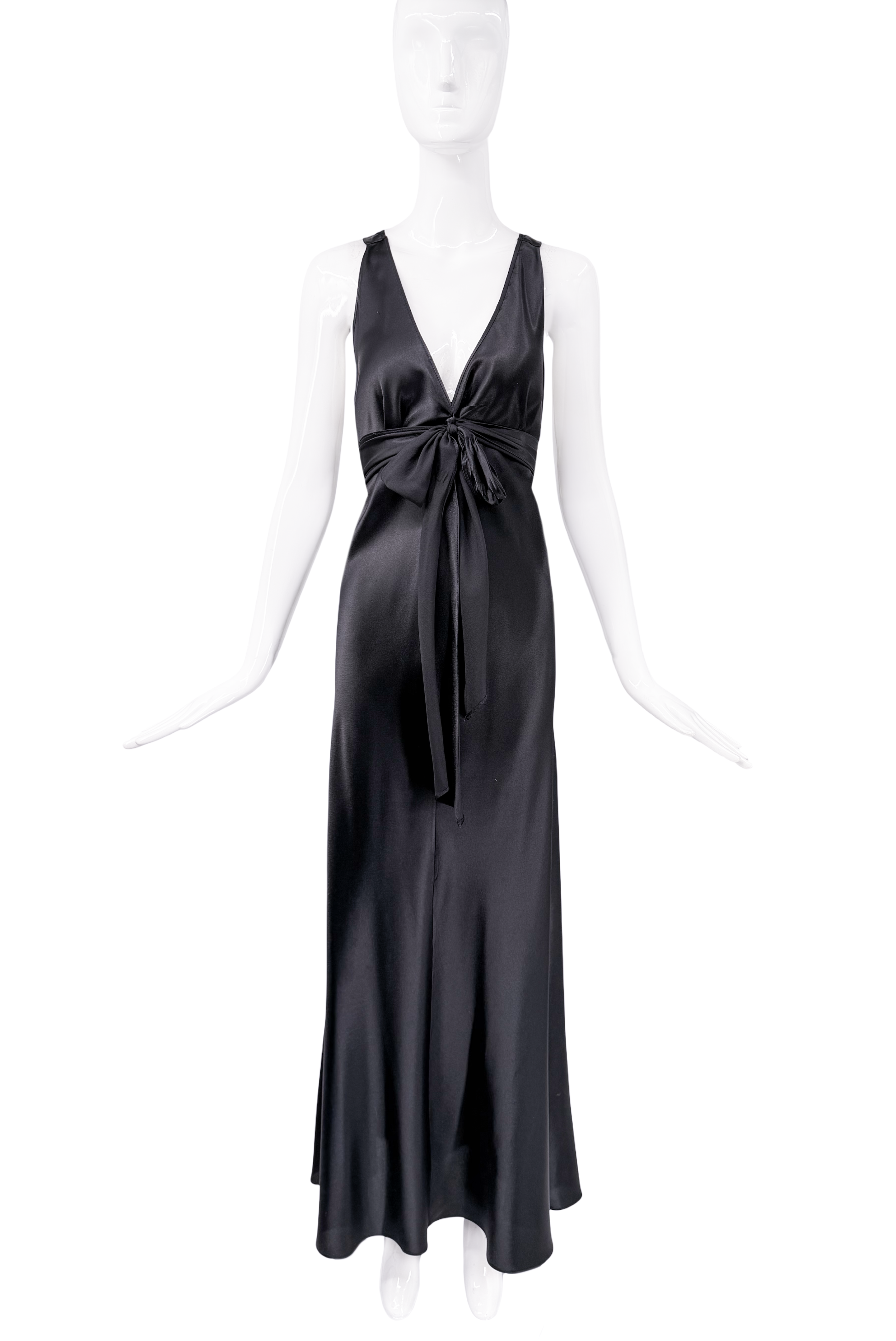 Valentino Black Bow Low Cut Dress Gown Valentino Black Bow Low Cut Dress Gown