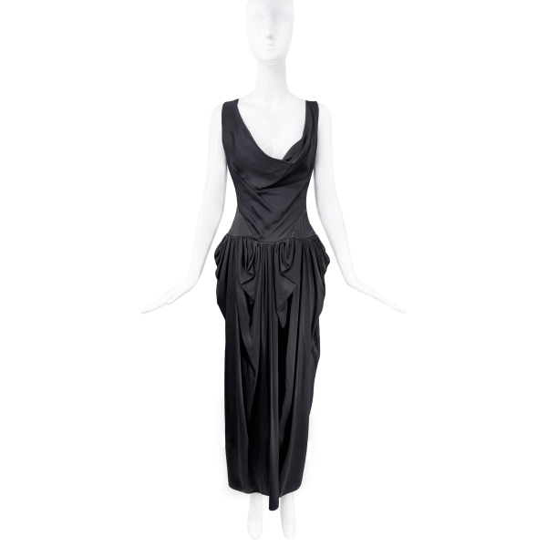 Vivienne Westwood Black Sunday Garden Draped Dress Gown