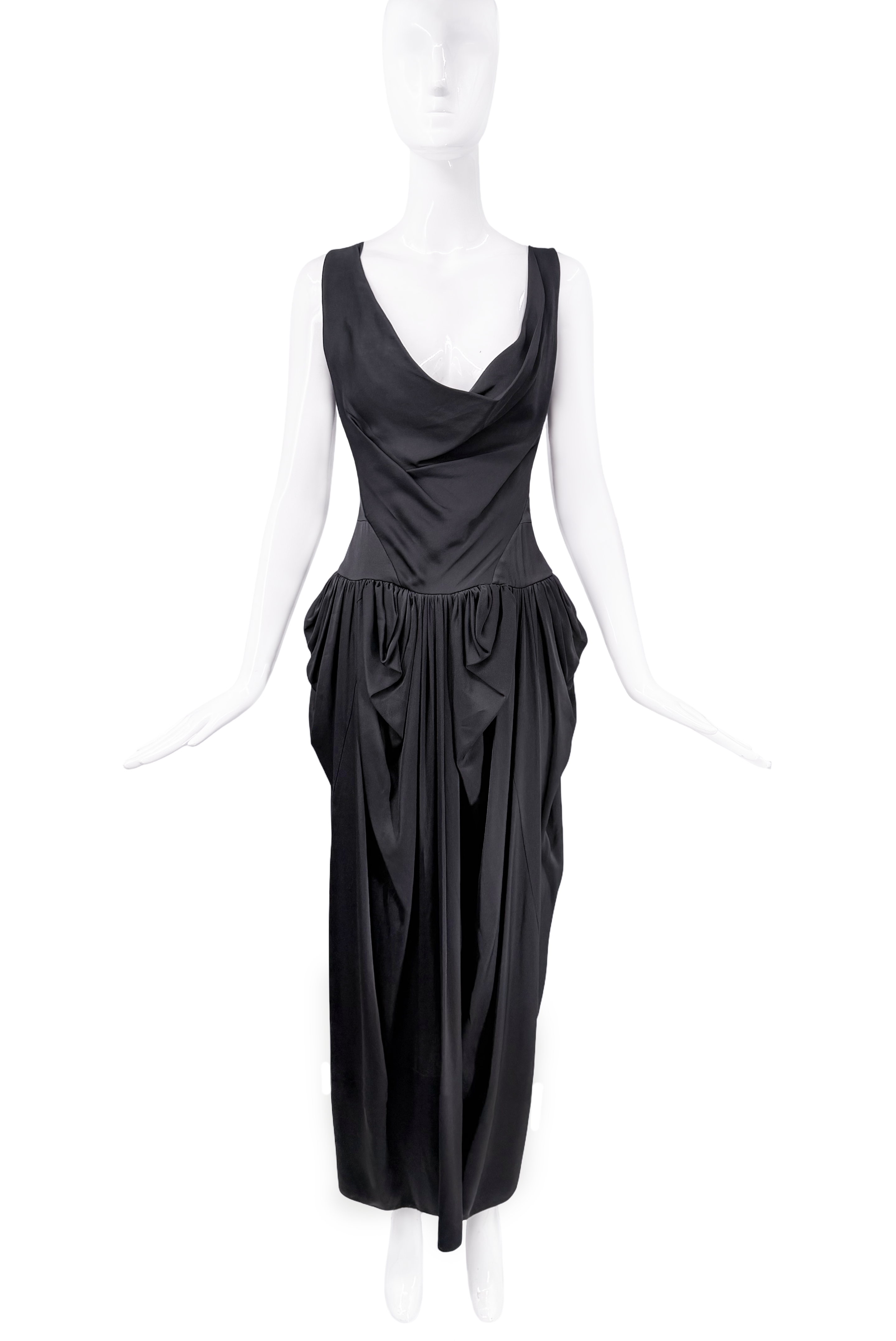 Vivienne Westwood Black Sunday Garden Draped Dress Gown Vivienne Westwood Black Sunday Garden Draped Dress Gown