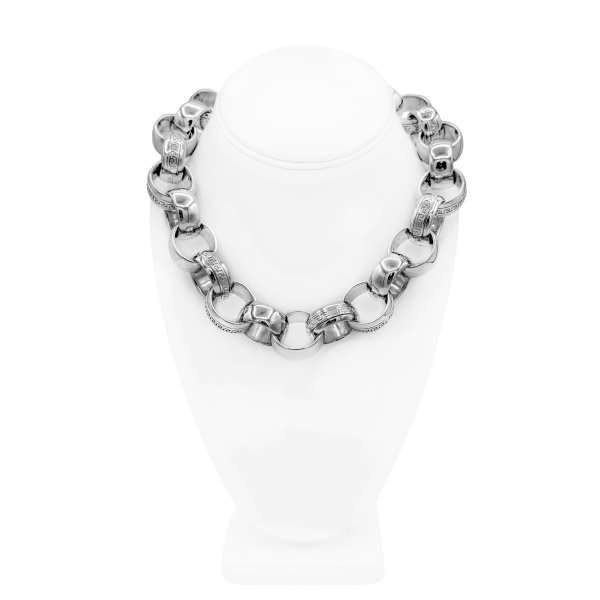 Versace Silver Oversized Chain Link Necklace