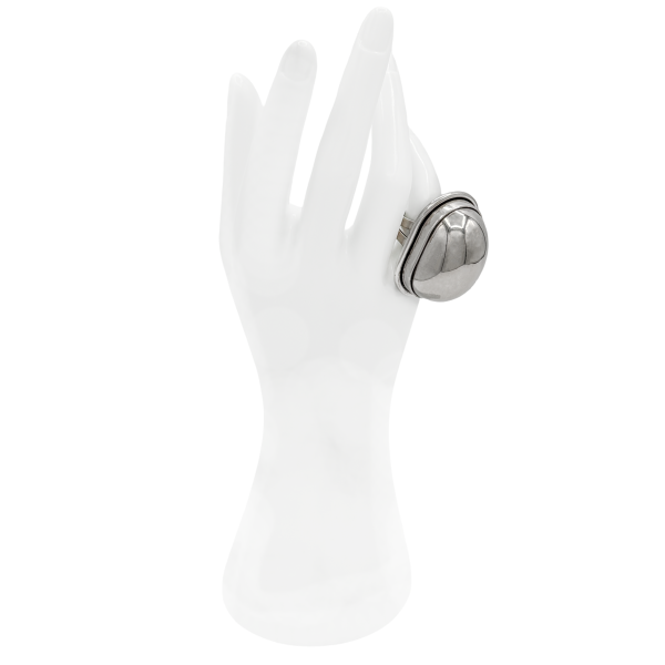 Saint Laurent Silver Oversized Domed Ring