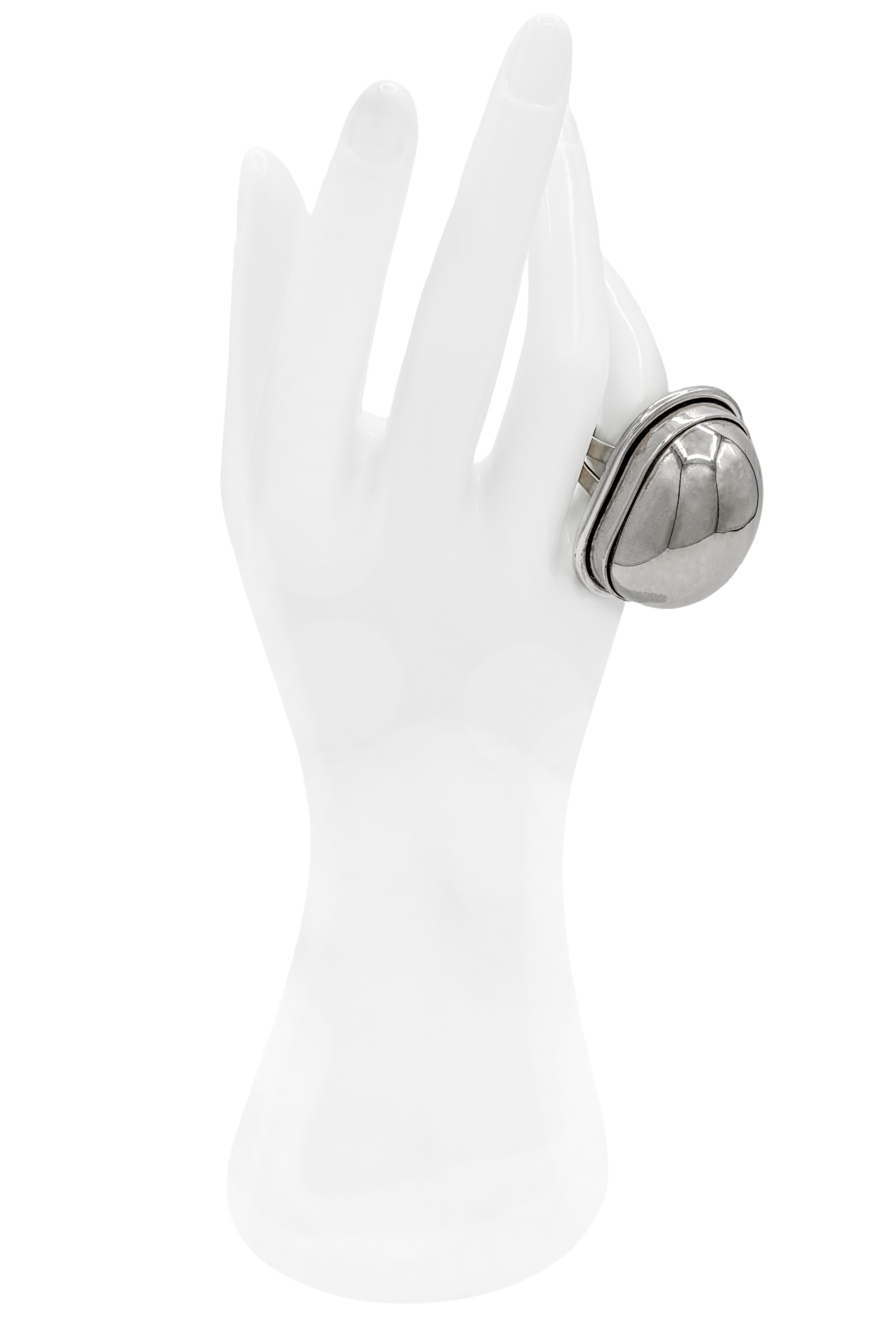Saint Laurent Silver Oversized Domed Ring Saint Laurent Silver Oversized Domed Ring