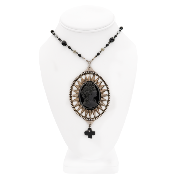 Jean Paul Gaultier Black Rock Chain Cross Pendant SS98