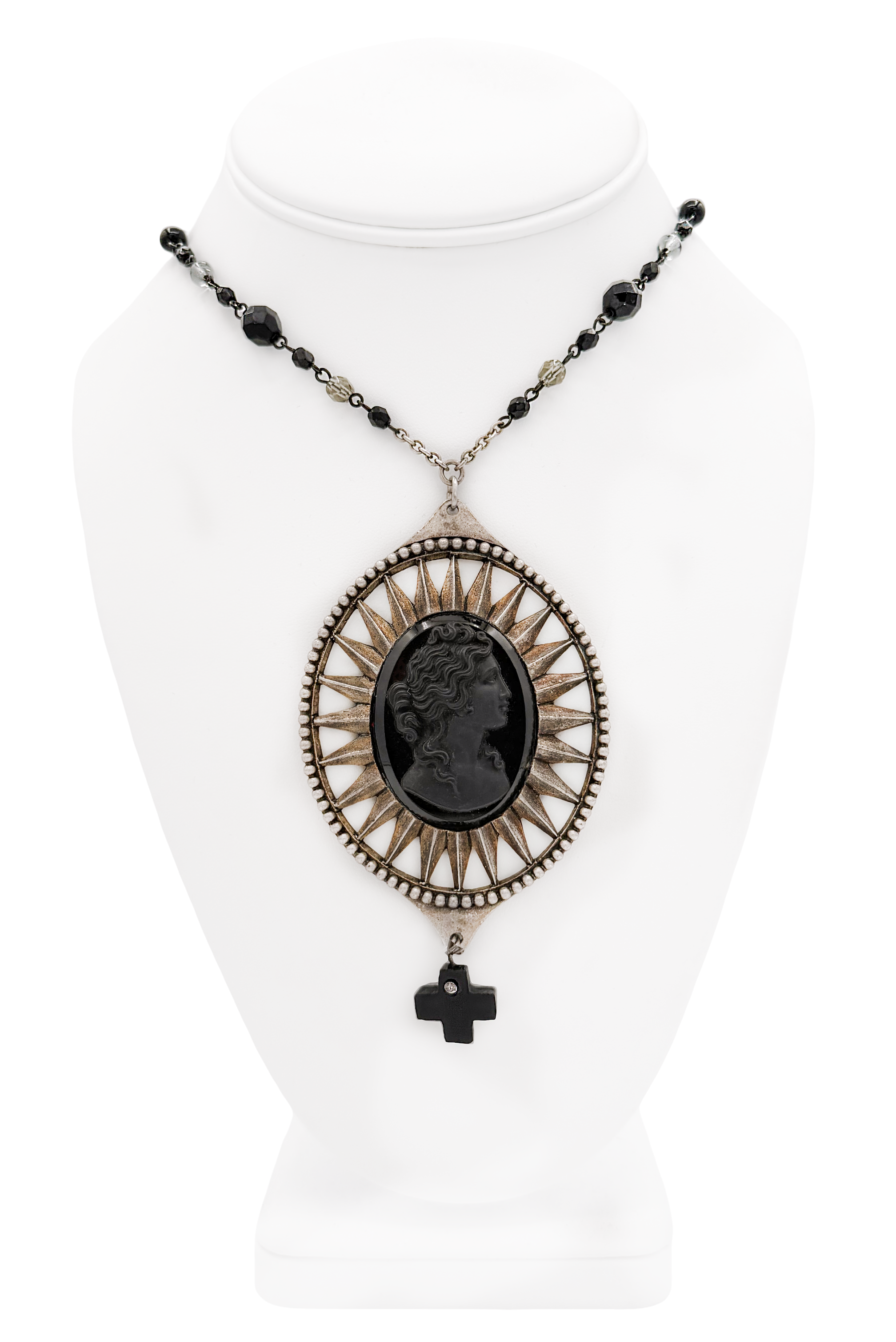 Jean Paul Gaultier Black Rock Chain Cross Pendant SS98 Jean Paul Gaultier Black Rock Chain Cross Pendant SS98