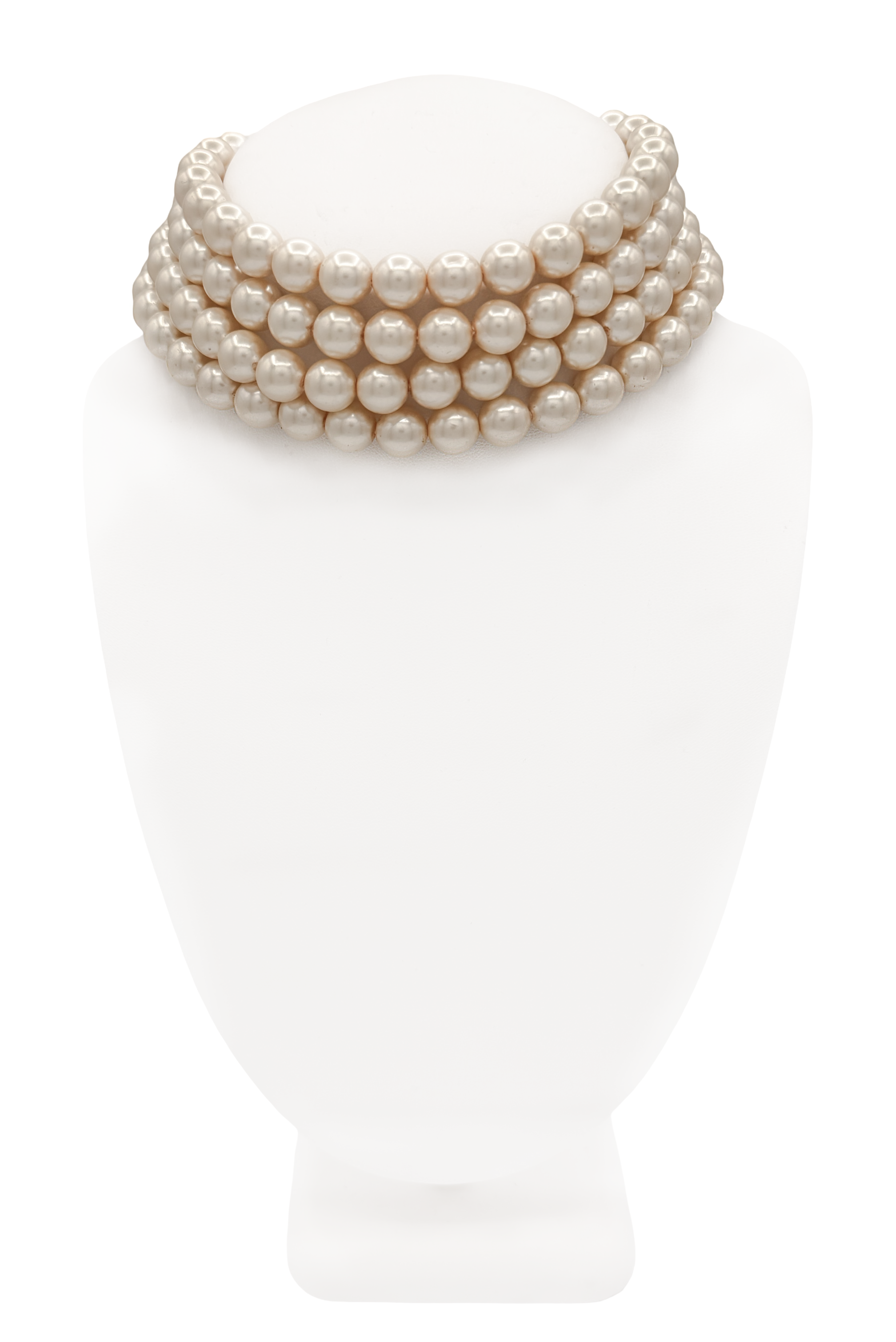 Vintage White Pearl Four Strand Choker Necklace Vintage White Pearl Four Strand Choker Necklace