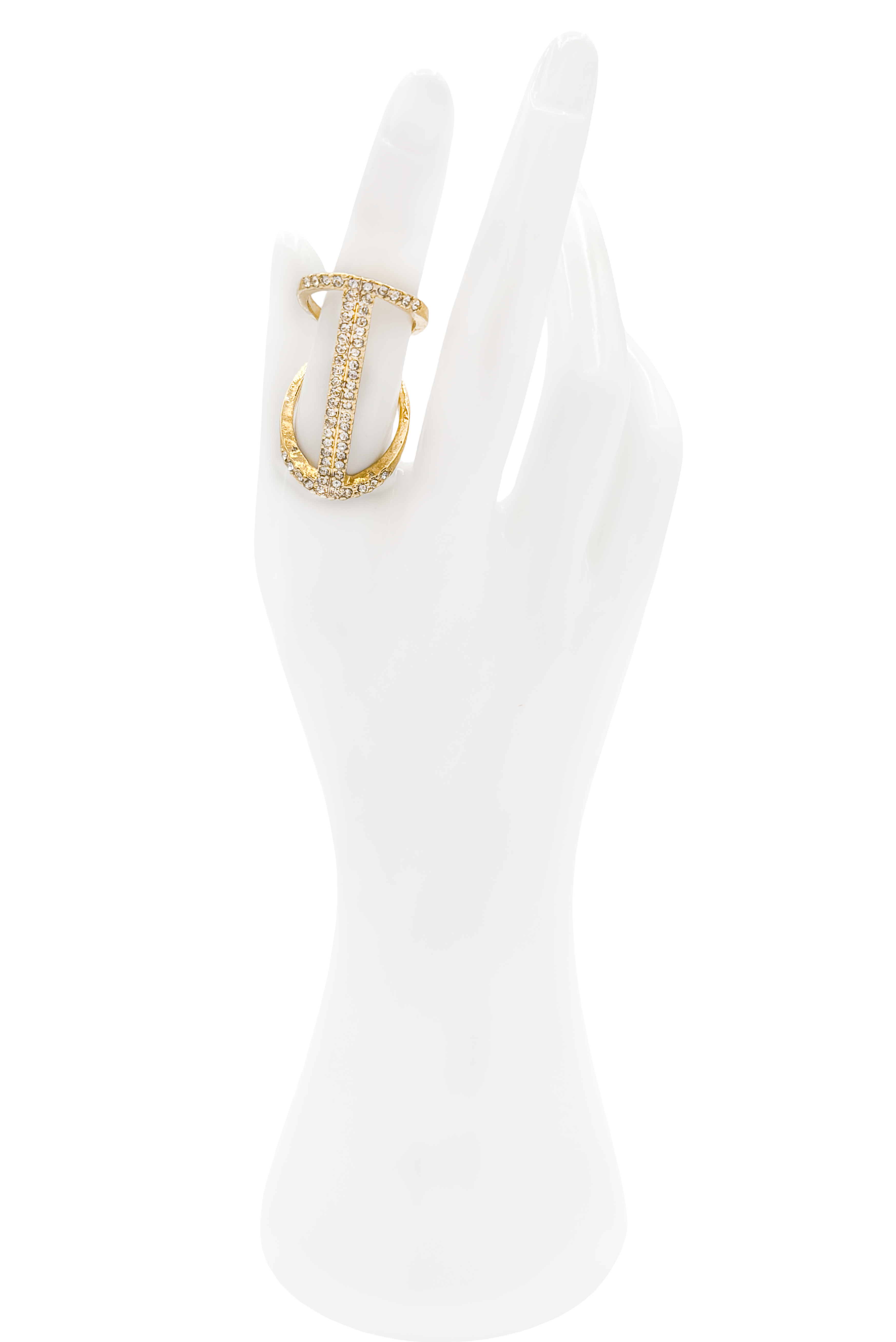 Vintage Gold & Pavé Crystal Double Band Ring Vintage Gold & Pavé Crystal Double Band Ring