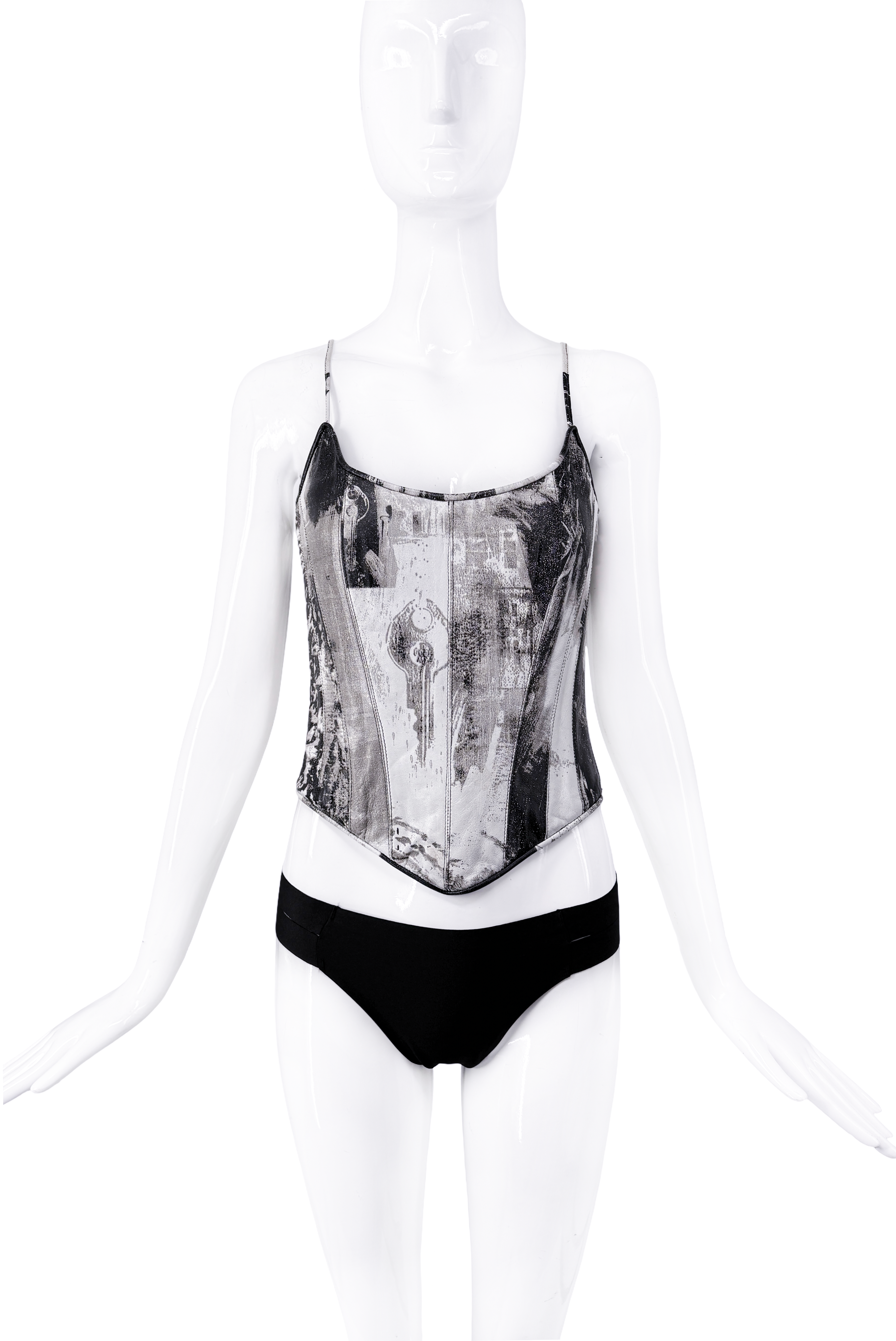 Roberto Cavalli Black & White Print Corset Top Roberto Cavalli Black & White Print Corset Top