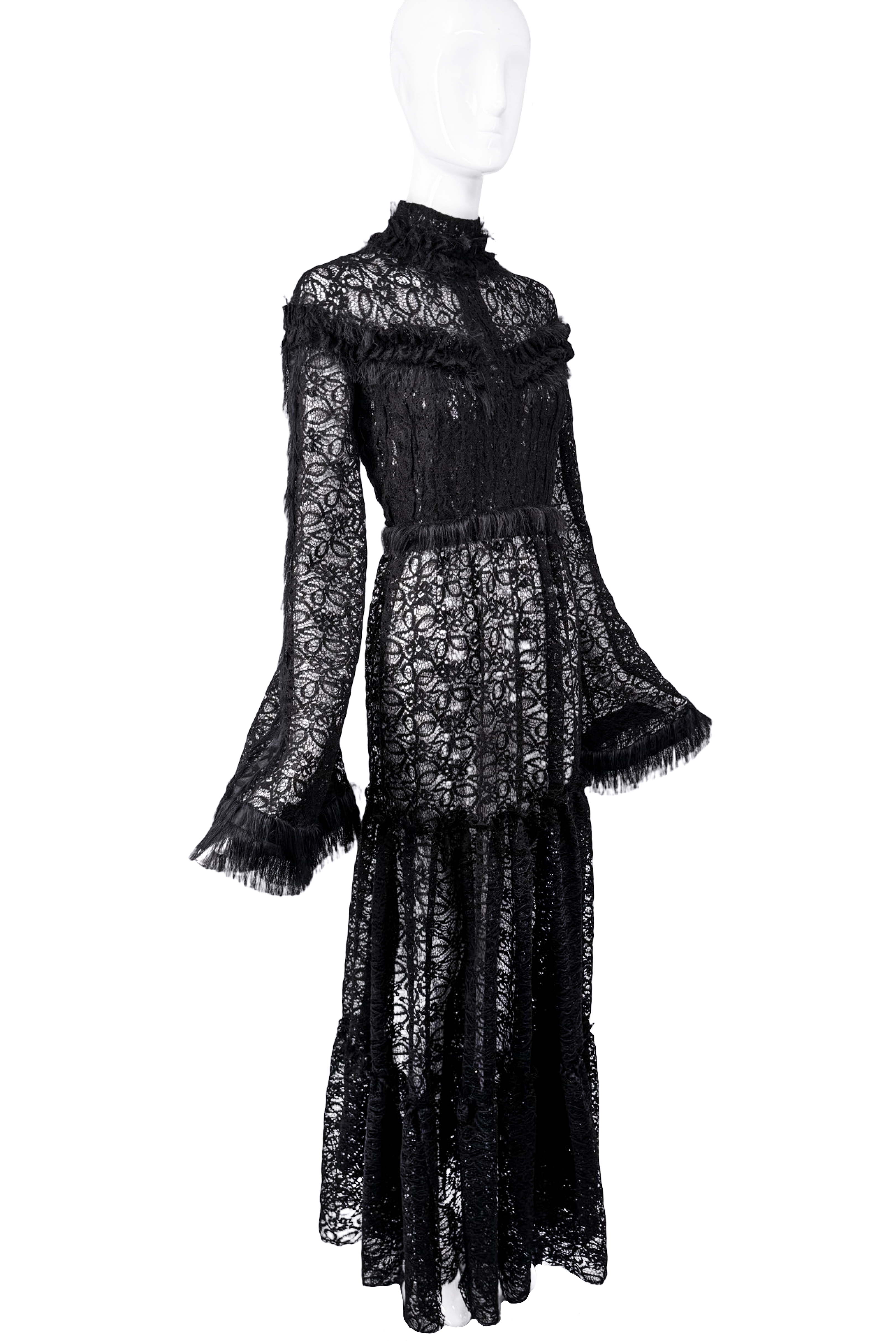 Mikhael Kali Black Lace Ruffle Collar Victorian Gown Mikhael Kali Black Lace Ruffle Collar Victorian Gown