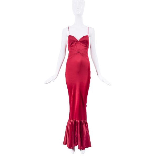 Roberto Cavalli Red Corset Mermaid Dress Gown
