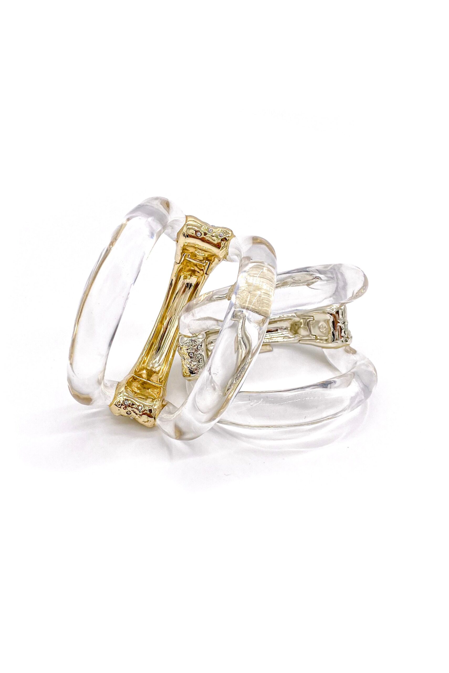 Alexis Bittar Lucite Gold and Silver Cut out Cuff Bracelet Alexis Bittar Lucite Gold and Silver Cut out Cuff Bracelet