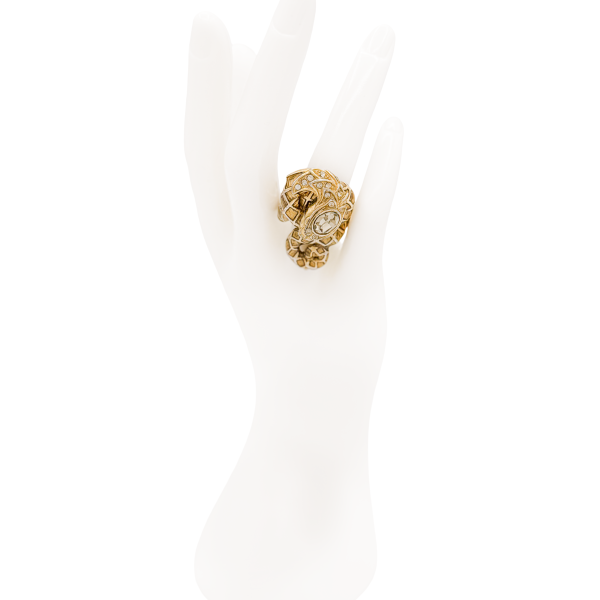 Roberto Cavalli Gold and Crystal Snake Ring