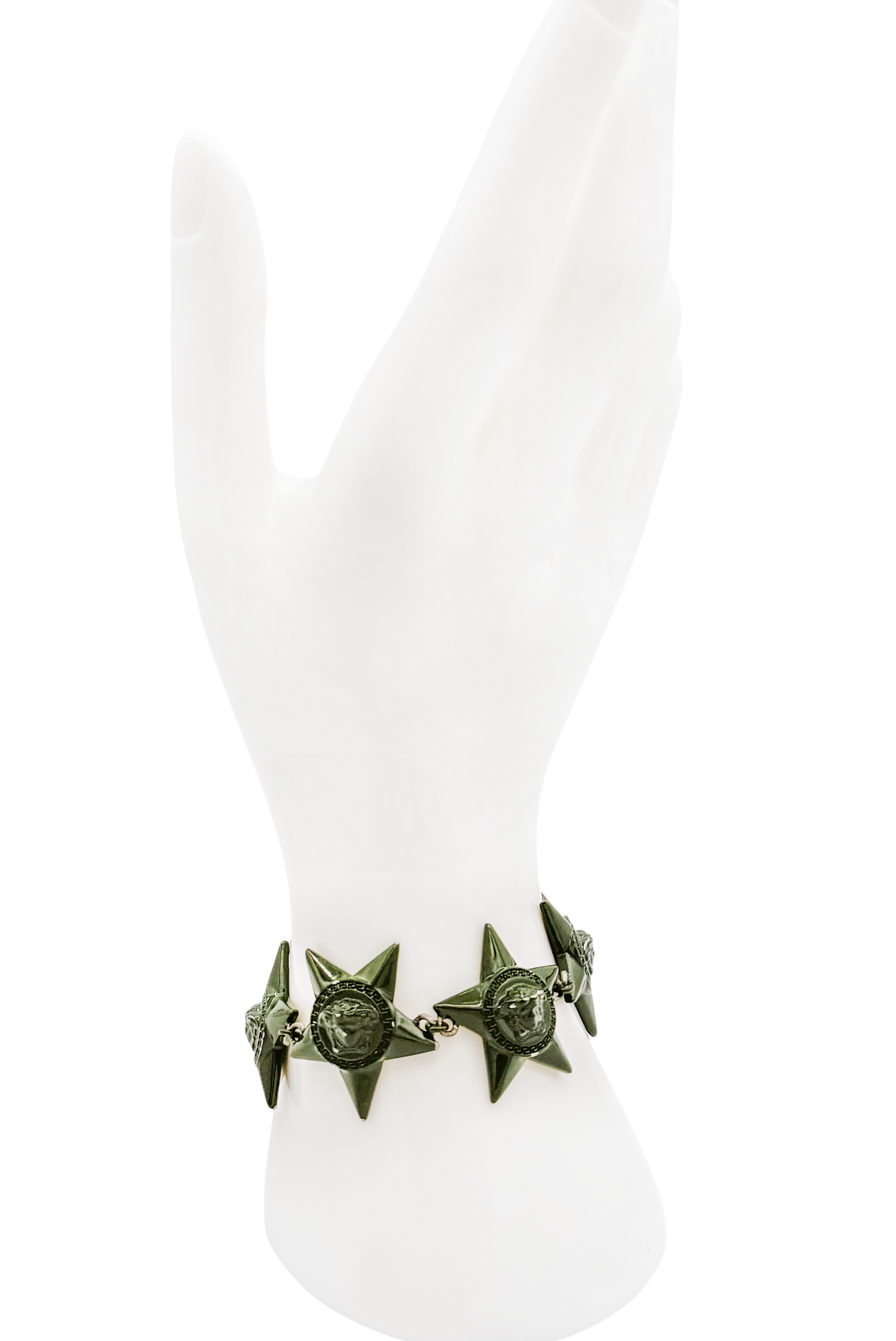 Versace Green Star Link Medusa Logo Bracelet Versace Green Star Link Medusa Logo Bracelet