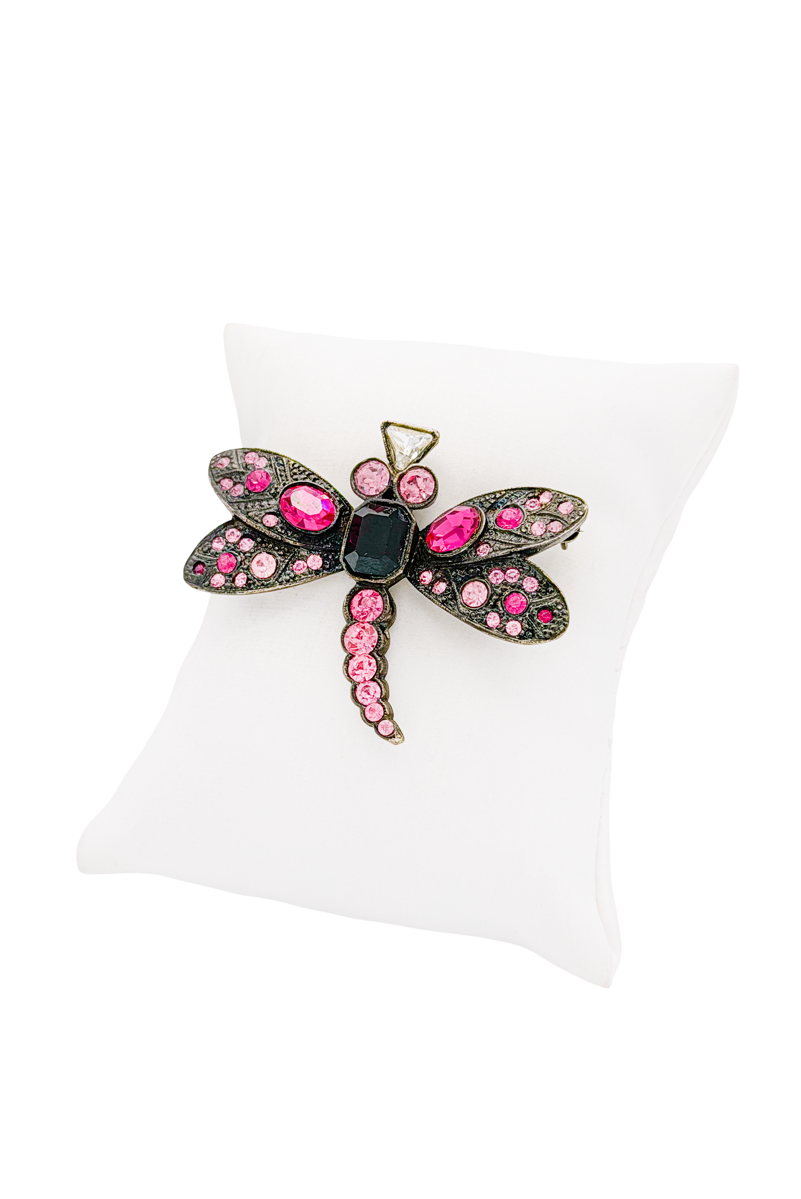 Scherrer Blackened Silver Pink Gemstones Dragonfly Broach Scherrer Blackened Silver Pink Gemstones Dragonfly Broach