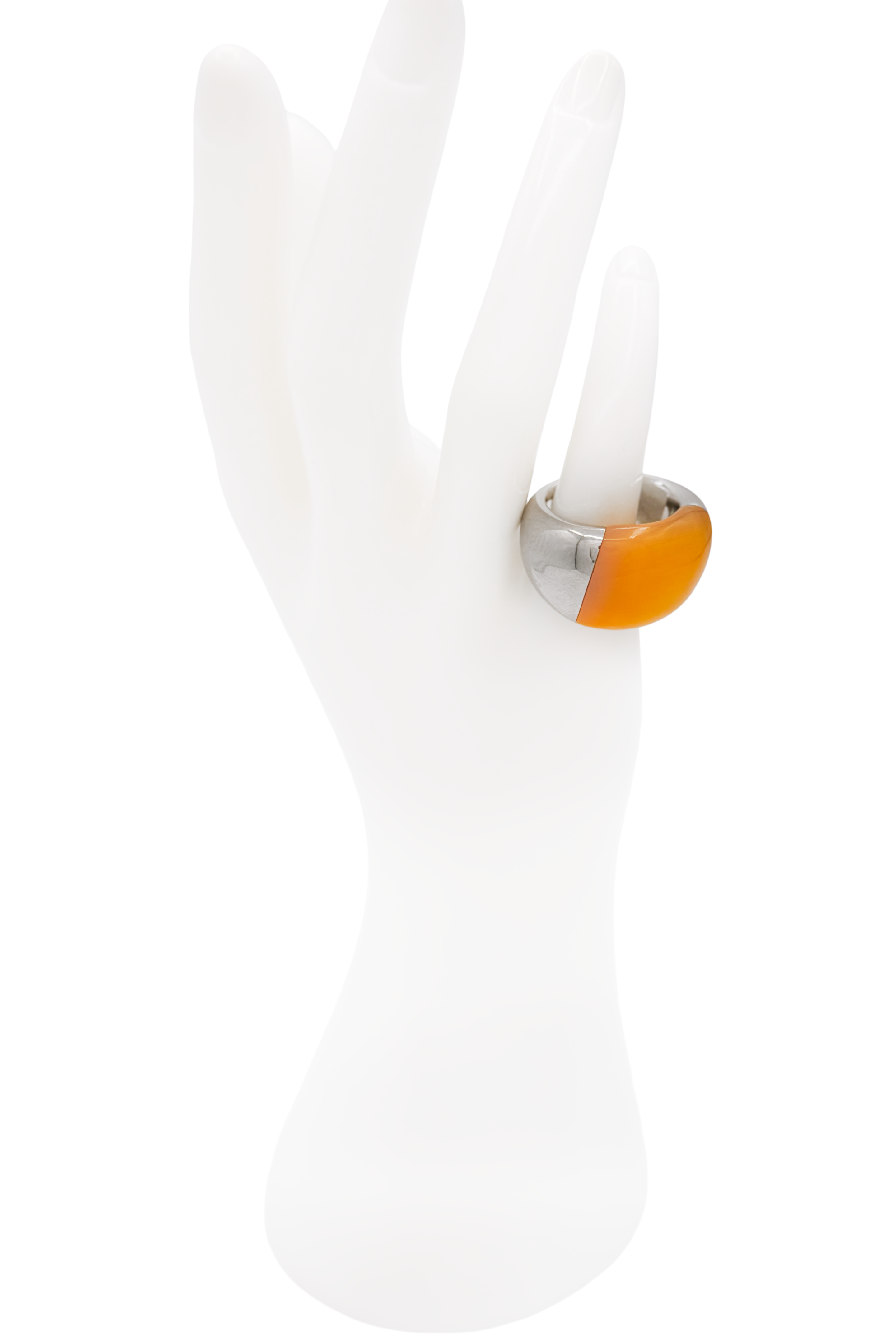 Calvin Klein Silver Orange Glass Oversized Ring Calvin Klein Silver Orange Glass Oversized Ring