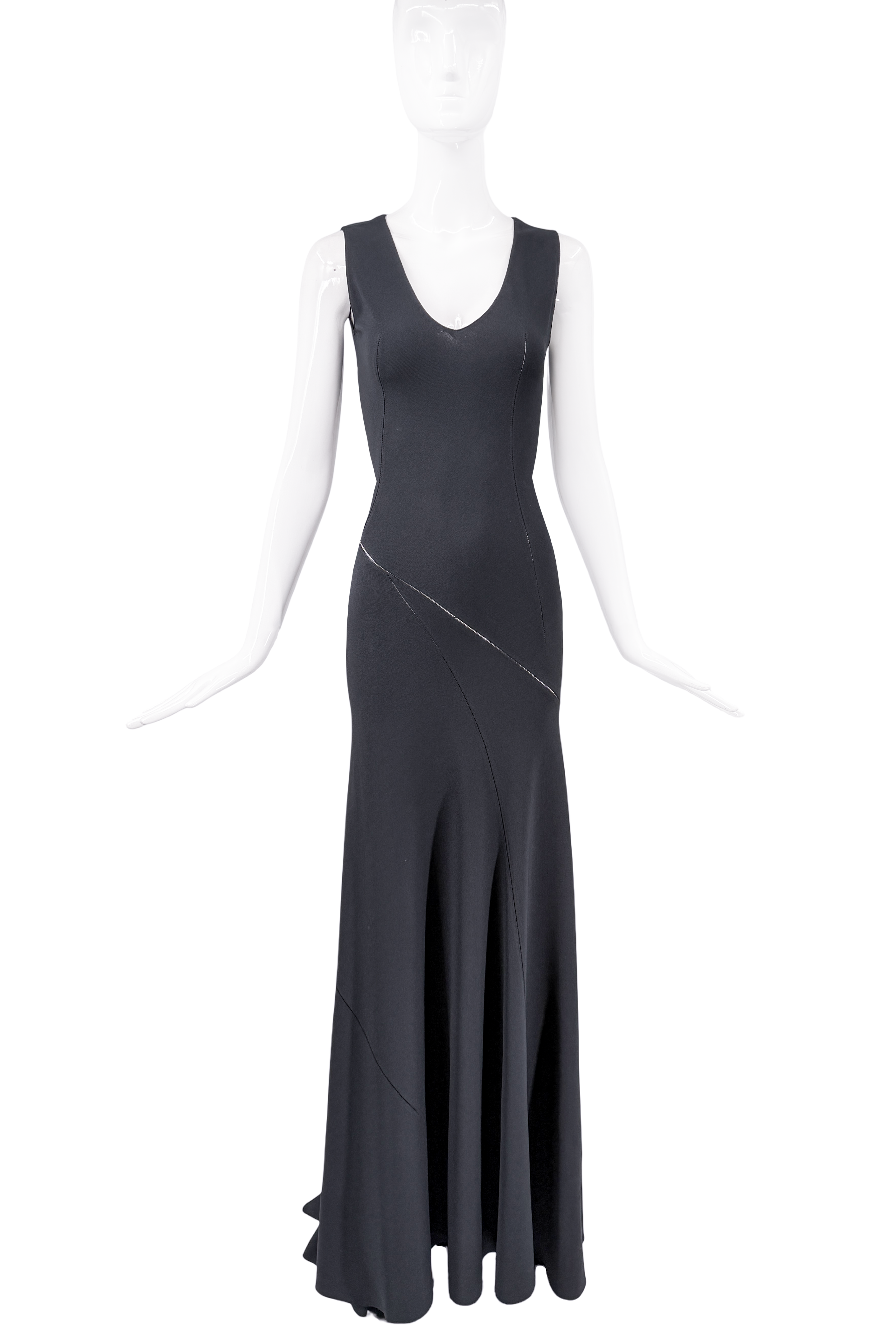 Alaia Dark Grey Cut Out Bias Cut Dress Gown Alaia Dark Grey Cut Out Bias Cut Dress Gown