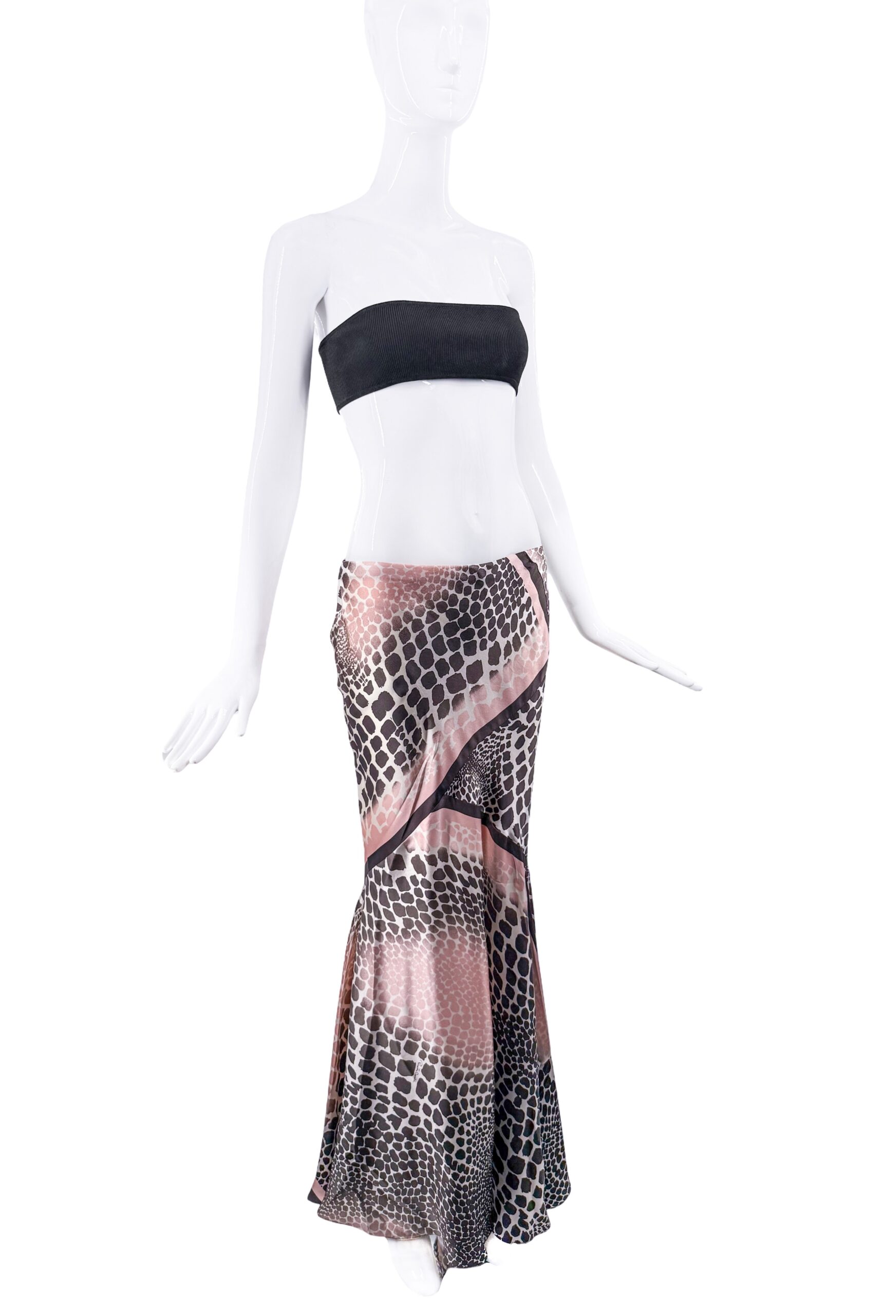 Roberto Cavalli Pink & Brown Giraffe Print Skirt Runway 2003/2004 Roberto Cavalli Pink & Brown Giraffe Print Skirt Runway 2003/2004