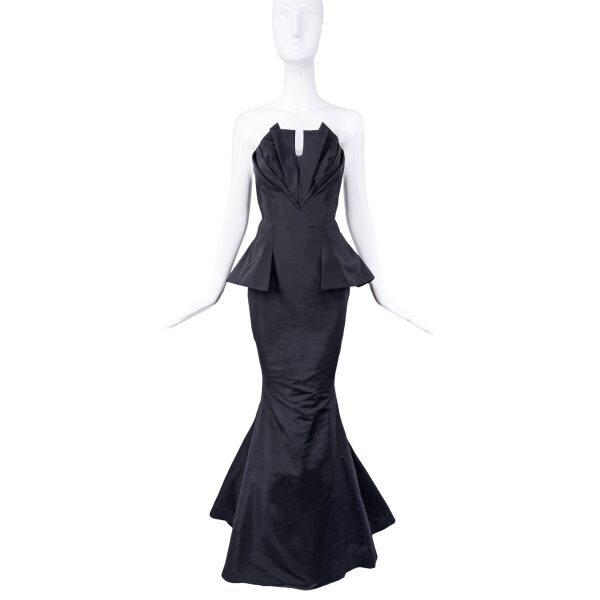 Oscar De La Renta Black Sleeveless Mermaid Bustier Corset Gown Resort 2013