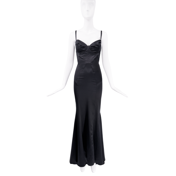 Roberto Cavalli Black Bustier Corset Dress Gown