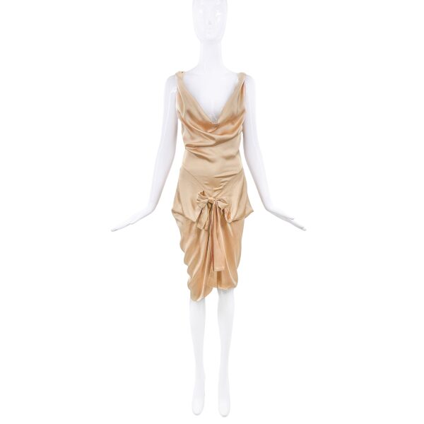 Vivienne Westwood Gold Bias Cut Bow Dress