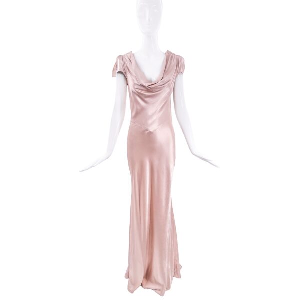 Ghost Pink Silk Draped Dress Gown