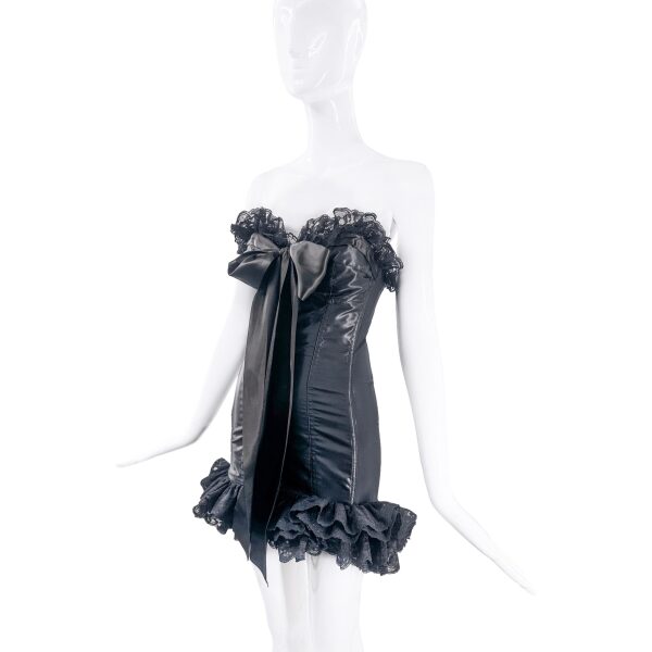 Dolce&Gabbana Black Lace Ruffle Dress 1992