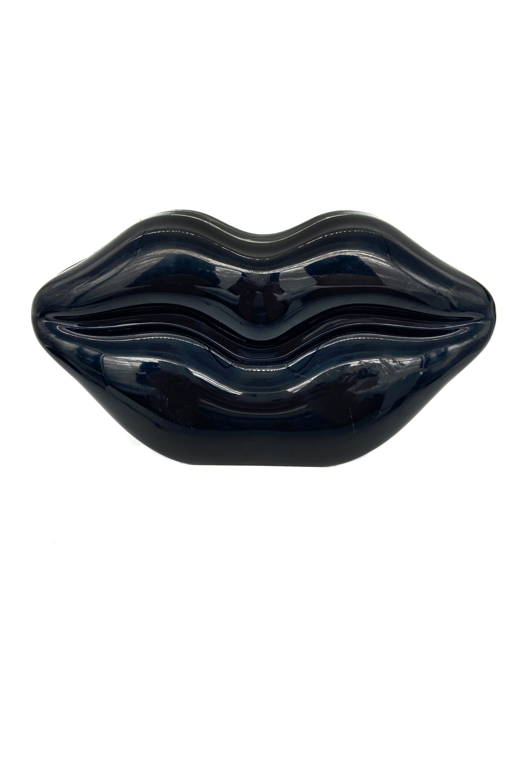 Vintage Black Lucite Sealed Lips Clutch Vintage Black Lucite Sealed Lips Clutch