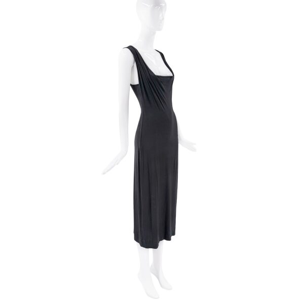 Vivienne Westwood Black Low Square Neck Midi Dress