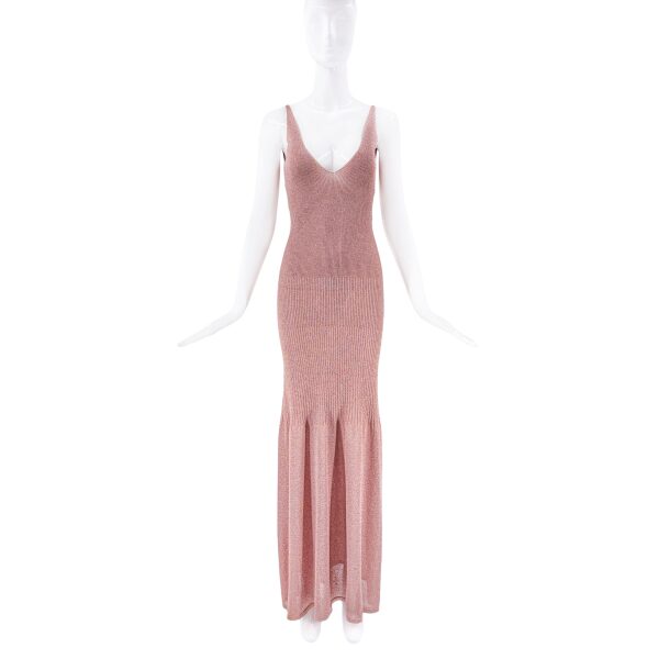 Missoni Pink Lurex Sparkle Bodycon Dress Gown