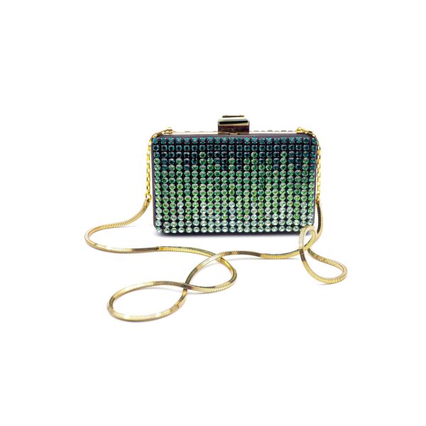Lanvin Minaudière Clutch with Ombré Green Graduating Crystals