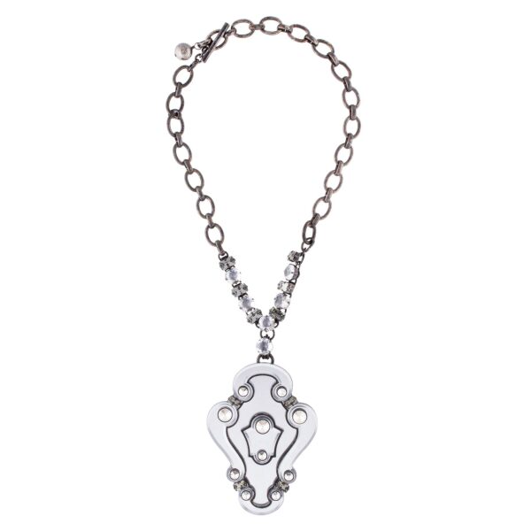 Lanvin Mirror and Crystal Pendant Necklace FW2012