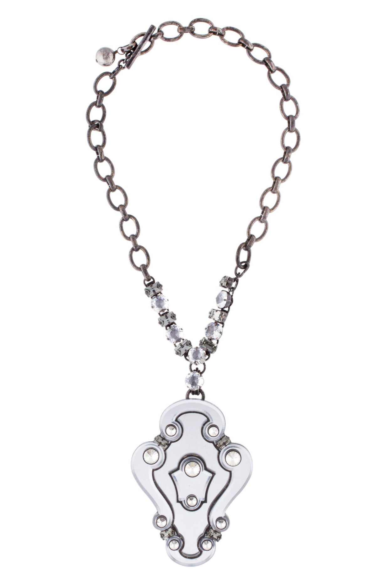 Lanvin Mirror and Crystal Pendant Necklace FW2012 Lanvin Mirror and Crystal Pendant Necklace FW2012