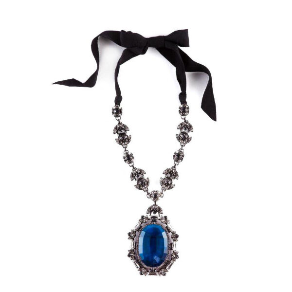 Lanvin Blue Sapphire and Diamond Crystal “Barbara Hutton” Necklace FW2012