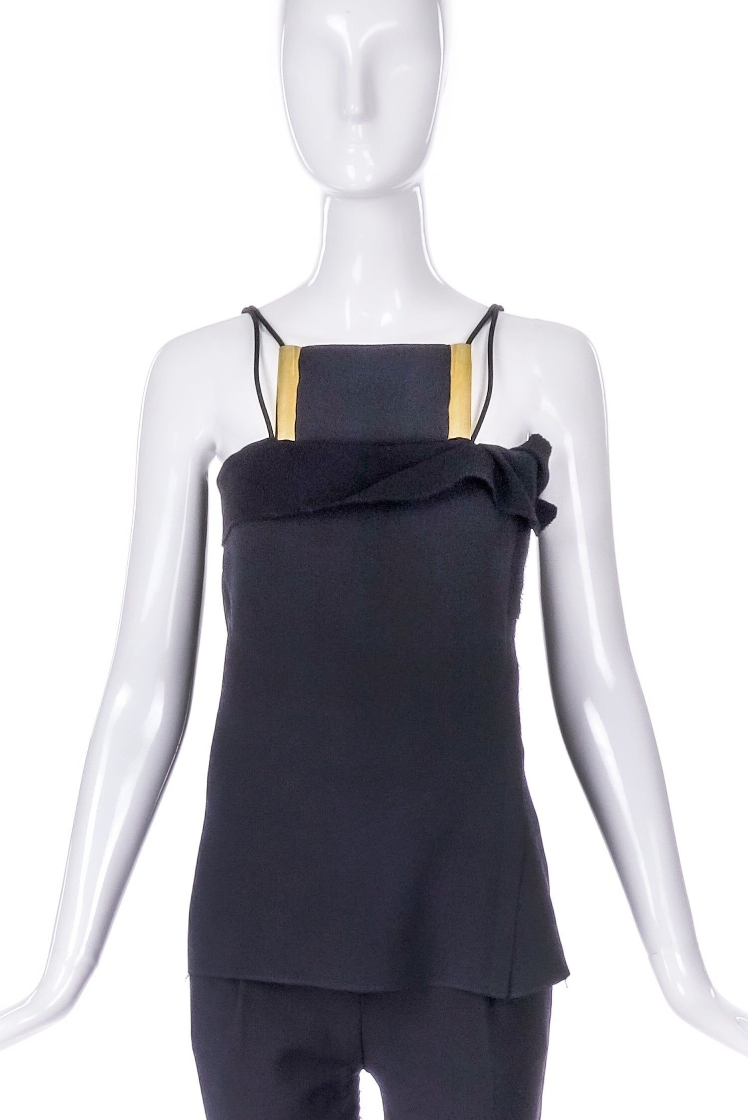 Lanvin Halter Top with Statement Brass Breast Plate Detail F/W 2010 Lanvin Halter Top with Statement Brass Breast Plate Detail F/W 2010