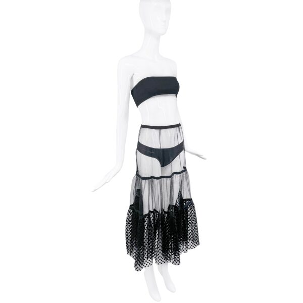 Marc Jacobs Sheer Mesh Polka Dot Maxi Skirt