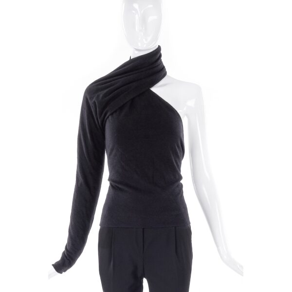 Maison Martin Margiela Black One Sleeve Wrap Around Top