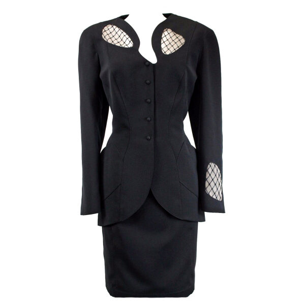 Thierry Mugler Black Suit with Cut-Out Details and Netting