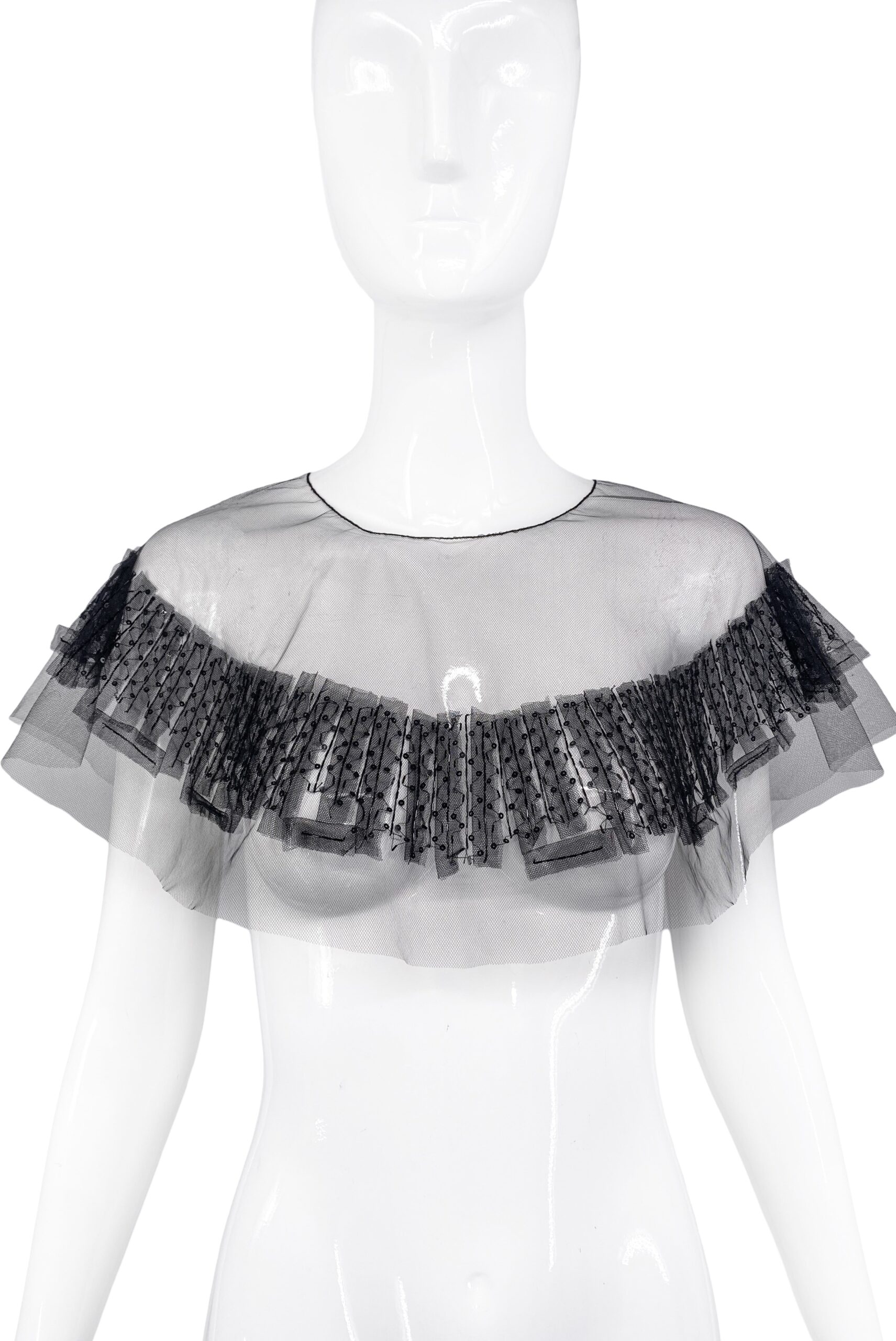 Oscar De La Renta Black Mesh Lace Capelet Oscar De La Renta Black Mesh Lace Capelet