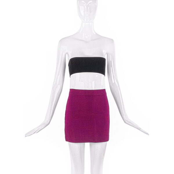 Ozbek Purple Knit Mini Stretch Skirt 1990’s