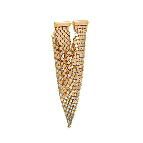 Paco Rabanne Gold Chainmail & Crystal Earring SS2020