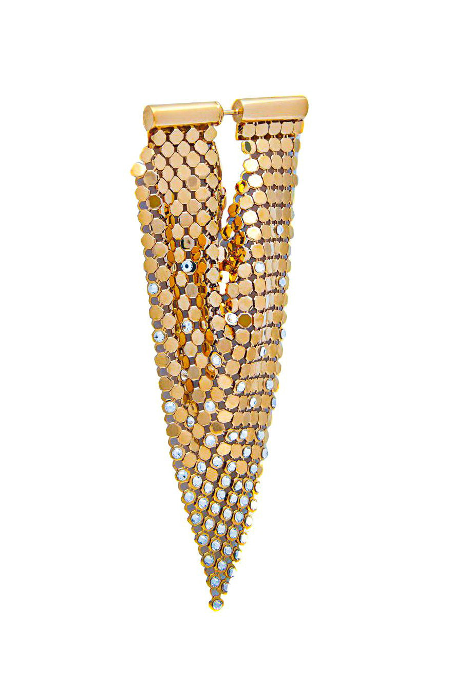 Paco Rabanne Gold Chainmail & Crystal Earring SS2020 Paco Rabanne Gold Chainmail & Crystal Earring SS2020